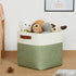 DULLEMELO Storage Basket, Linen Closet Organizers and Storage Baskets for Home Office, 4 Pack (12" White & Green)