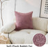 Demetex Rose Pink Pillow Covers 18x18, Set of 2 Super Soft Furry Throw Pillowcases for Couch Wedding Party Decor