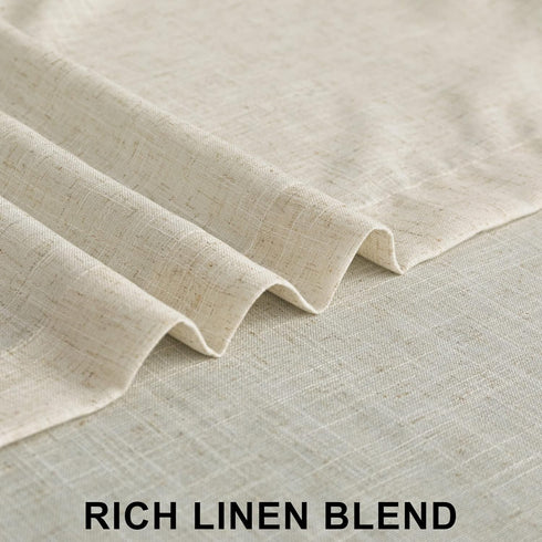 Burlap Kitchen Curtain Over Sink Window Set, 30 Inch Length Short Curtain for Laundry Bay Window, Beige