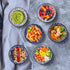 Japanese Style Ceramic Rice Bowls 10 oz, Assorted Dinnerware Serving Bowls for Cereal, Soup, Dessert, Snack, Pack of 6