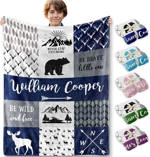 LASTSTA8 Ship Next Day,Ship Next Day,Personalized Baby Blankets for Boys Girls, Custom Flannel