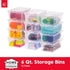 IRIS USA 7 Quarts Plastic Storage Container Bin with Latching Lid - 12 Pack, Stackable for Organization