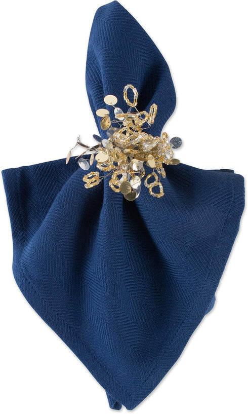 DII Christmas Thanksgiving Holiday Tabletop Décor - Decorative Napkin Ring Holder Set, 6 Piece, 1.5" Diameter, Gold