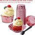5.5 Oz Foil Muffin Cups 50 Pack, LNYZQUS Jumbo Cupcake Liners with Lids, Disposable Ramekins for Bakery-Rose Gold
