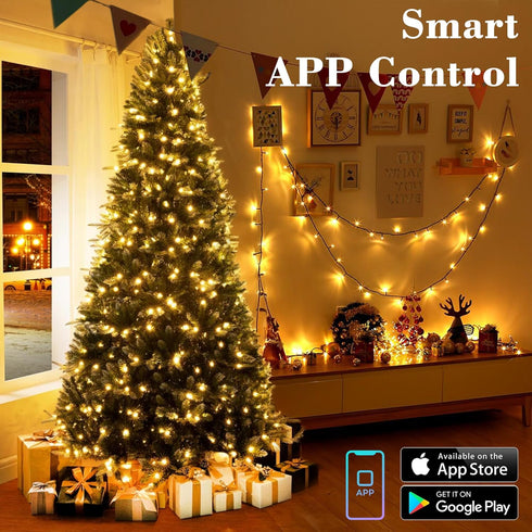 98ft 300 Dimmable BrizLabs Color Changing Smart Christmas Lights, LED Warm White & Multicolor Christmas Lighting