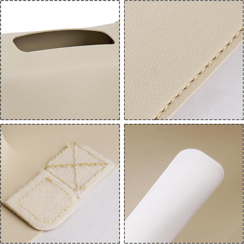Haecsfl Towel(1-Beige) Leather Cover for Disposable Paper Hand Towel Box, Compatible with Kleenex Paper Hand