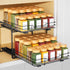 RCHYFEED 2 Tier Pull Out Spice Rack Organizer - Heavy Duty Slide Out Shelf for Kitchen Seasoning