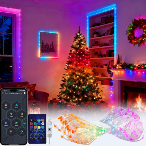 Smart Fairy String Lights, 33Ft DIY Twinkle Lights USB Port, Multicolor Warm