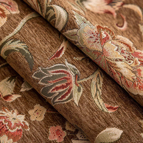 Floral,63" 23.7" Luxury Chenille Coffee Table Cover Non-Slip Silicone Backing Heavyweight French Jacquard Table Cloth