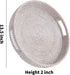 Kmelep 13.5") Round Rattan Serving Tray,Hand-Woven Tray with Handles, Ottoman Decorative Coffee Table Tray,Wicker