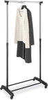 Whitmor Adjustable Rolling Garment Rack, Black and Chrome, 18.5" D x 33" W x 66" H