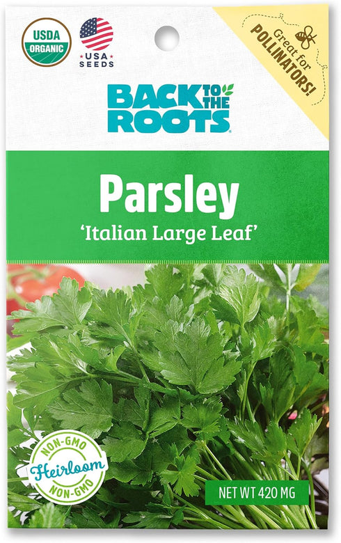 Back to The Roots 100% Organic Seed Packet - Parsley 'Italian Large