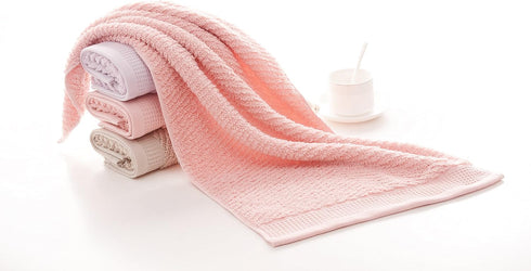 Decorative Cotton Hand Towels for Bathroom Clearance - Hanging Loops (Pink, 2-Pack, 14" x 29")