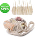 5 Pack Cotton String Shopping Bags, Reusable Washable Grocery Mesh Bags with Long Handle for Produce Storage