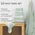 Set,12 (4 Towels,4 Towels,4 Set Ultra Soft Bath Towel Piece Bath Hand Washcloths) Family Bathroom Towels with Hanging