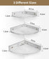 9.68x9.68 Inch Corner Shelves Wall Mount, Rustic Natural Wood Corner Floating Shelf, Distressed White Storage Organizer