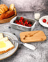 Butter Dish with Lid for Countertop, AISBUGUR Metal Butter Keeper with Stainless Steel Knife, Large Grey Container
