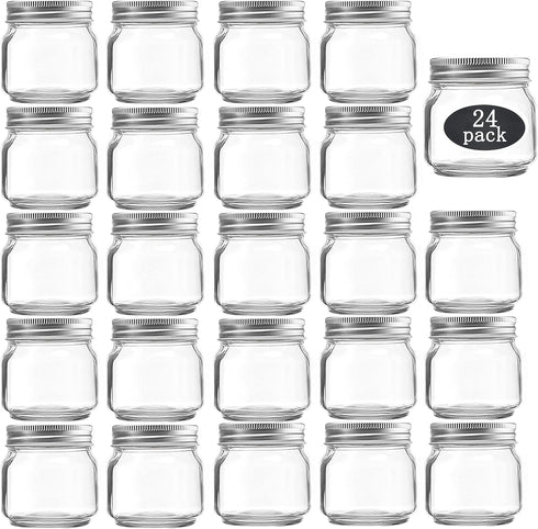 TANGLONG 8 oz Mason Jars Set of 24, Small Glass Jars with Lids for Spice, Jelly, Jam, Honey, Pickles, Wedding Favors