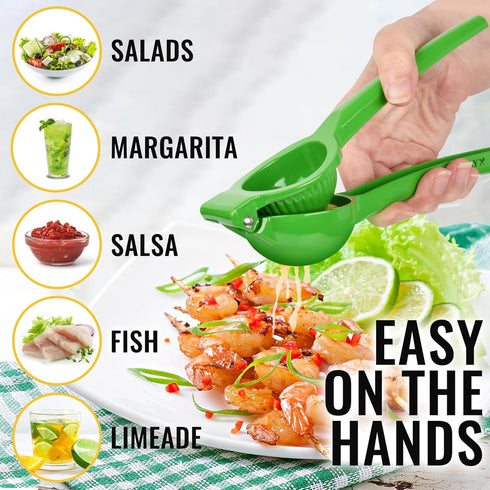 Zulay Metal Lime Squeezer Heavy-Duty Citrus Juicer for Maximum Juice Extraction Easy Manual Press for Limes & Lemons