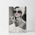 Audrey Hepburn Wall Art Makeup Pink Lipstick Canvas Print, Iconic Pop Art Home Decor, 12x8