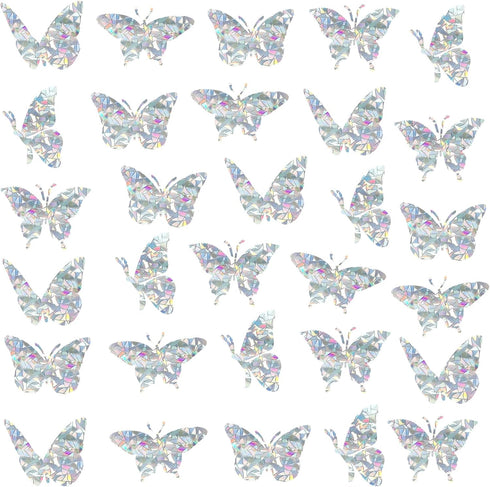 Butterfly Static Window Clings, Anti Collision Decals for Bird Strikes, Glass Alert Stickers, Set of 30