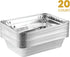 PLASTICPRO Disposable 2 LB Aluminum Takeout Baking Pans, 6'' X 8'' X 2'' Inch, Pack of 20