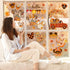Fall Window Clings, 9 Sheets Mouse Themed Stickers for Glass Windows, Thanksgiving Decorations