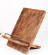 Wooden Cookbook Stand Cutting Board | Adjustable Recipe Holder with Pull-Out Stand