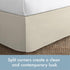 Today’s Home Classic Tailored Bed Skirt Dust Ruffle, Cotton Blend Design, Queen, 14" Drop Length, Ivory