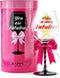 Happy Birthday Wine Glass for Women, Fun Gift Idea for Best Friend, Sister, Mom, Grandma, Teacher, Big Glitter Decorated