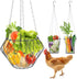 Hanging Chicken Feeder, Foldable Chicken Vegetable Fruits Feeder, Poultry Feeding Holder Basket