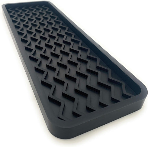 Happitasa Silicone Kitchen Sink Organizer Tray, Sponge Holder and Countertop Protector in Black, 12" x 4"