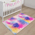2x3 ft Small Throw Rugs, Furry Non Slip Mini Area Rug, Fluffy Tie-Dyed Rainbow Carpet for Bedroom Door Entryway Decor
