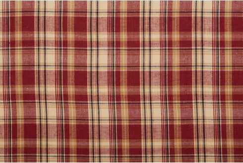 VHC Brands Rustic Thanksgiving Kitchen Curtain, Beckham Plaid Rod Pocket Cotton Valance, 16x60 Inches, Rust Red