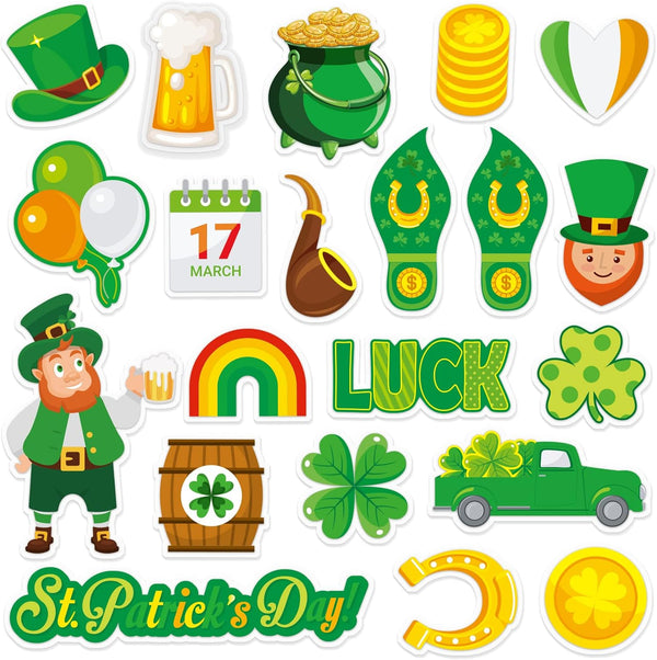 St Patrick's Day Thick Gel Cling Window Gel Clings Decals for Kids, Home Classroom Party Supplies Decorations