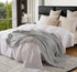 KyraHome 100% Organic 90"x104" King Cotton Blanket, Plant Dyed, Lightweight Gauze Muslin for Summer, Light Grey