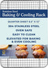 Ultra Cuisine Stainless Steel Cooling and Baking Rack - 8.5 x 12-inch, Oven-Safe, Heavy Duty for Roasting