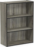 Furinno Pasir 3-Tier Open Shelf Bookcase, French Oak Grey