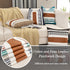 Pack of 2 Farmhouse Decorative Throw Pillow Covers, 18x18 Modern Faux Leather Rustic Stripe