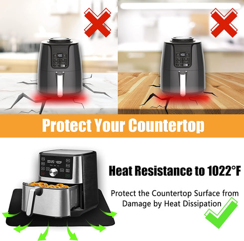 Heat Resistant Mats for Countertop - Firproof 15x18 in Mats for Air Fryer, Kitchen Countertop Protector 2PCS