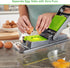 PrepNaturals 12 in 1 Vegetable Chopper with Container - Veggie Cutter, Food Chopper & Onion Chopper for Kitchen (Green)