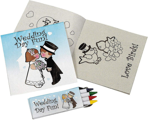 Set 12 Fun Express Children's Wedding Coloring Books - of activity pads, Crayons Included - Wedding Favors for Kids
