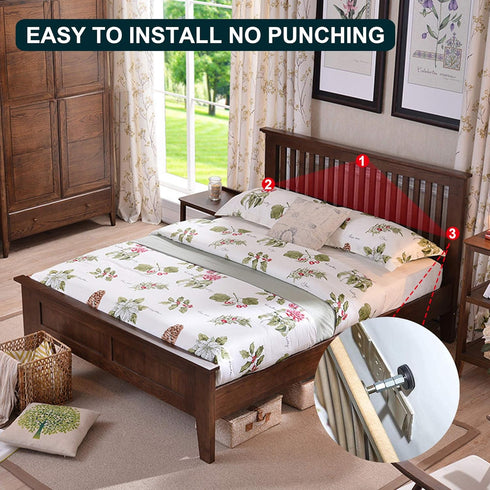 Krisler Adjustable Headboard Stoppers for Wall, Anti-Shake Tool for Bed Frame, Easy Install, 30-90mm (2PCs)