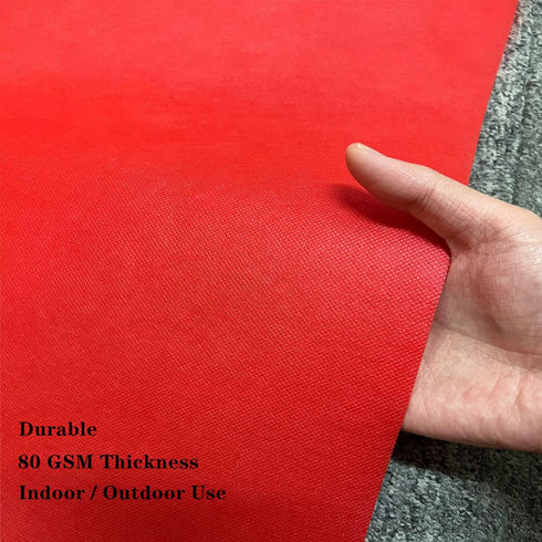 Red Carpet Runner for Party, 2 x 15 ft, Non-Woven Polyester Fabric Aisle Runner for Wedding Ceremony, Hollywood Theme