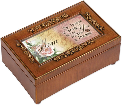 Cottage Garden Priceless Mother Music Box, Woodgrain Embossed, Plays Wind Beneath My Wings