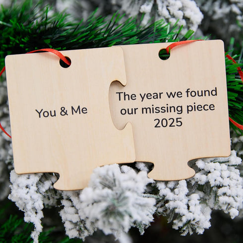 NGHYANNA 2025 NGHYANA Wooden Puzzle Piece Ornament You and Me Keepsake Couples Gift