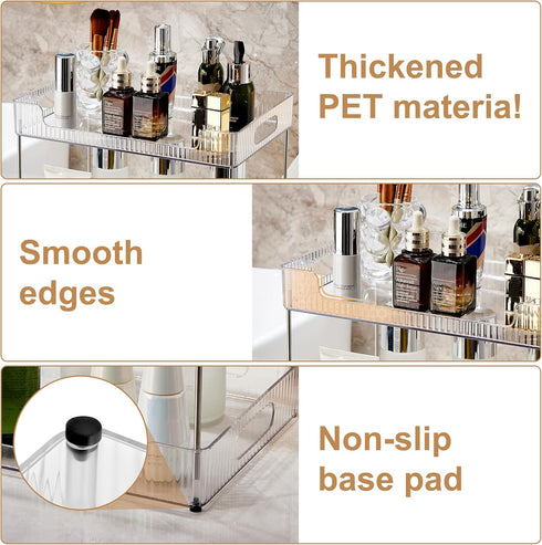3 Counter A4 Countertop Goderewild Tier Bathroom Organizer, Multi-Purpose Cosmetics Skincare Shelf, Fits Size Makeup
