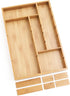 Lipper International 8397 Bamboo Wood Adjustable Drawer Organizer with 6 Removable Dividers
