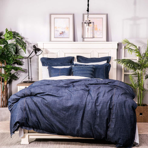 Elegant Life Home 100% Cotton Washed Pillow Case, Soft Denim Standard Pillow Sham, 20'' x 26'', Dark Blue