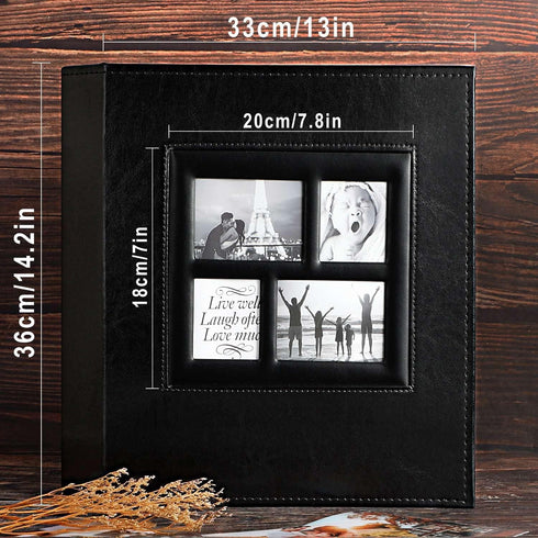 Ywlake Photo Album 4x6, 600 Pockets for Family Wedding Pictures, Holds 600 Horizontal and Vertical Photos, Black